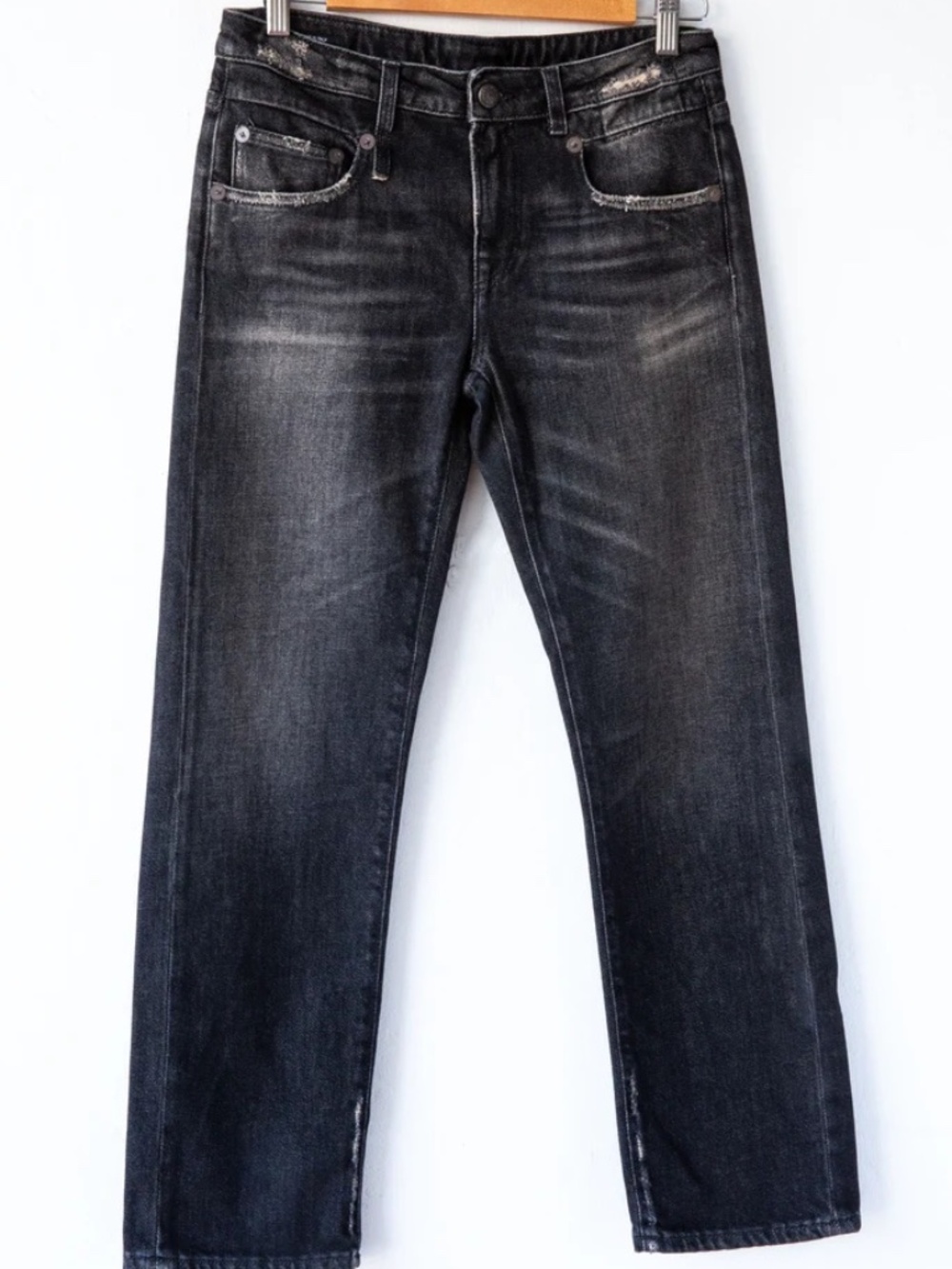 R13 Boy Straight Leg Jeans - Abbey Black